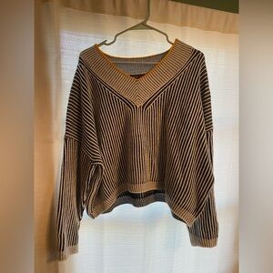 Cropped striped sweater